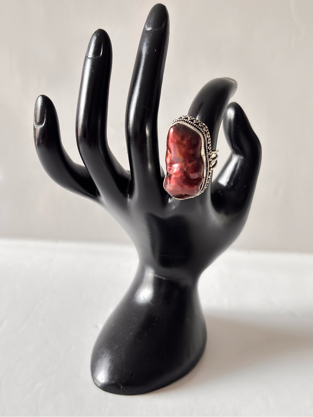 Pink Biwa Peal ring